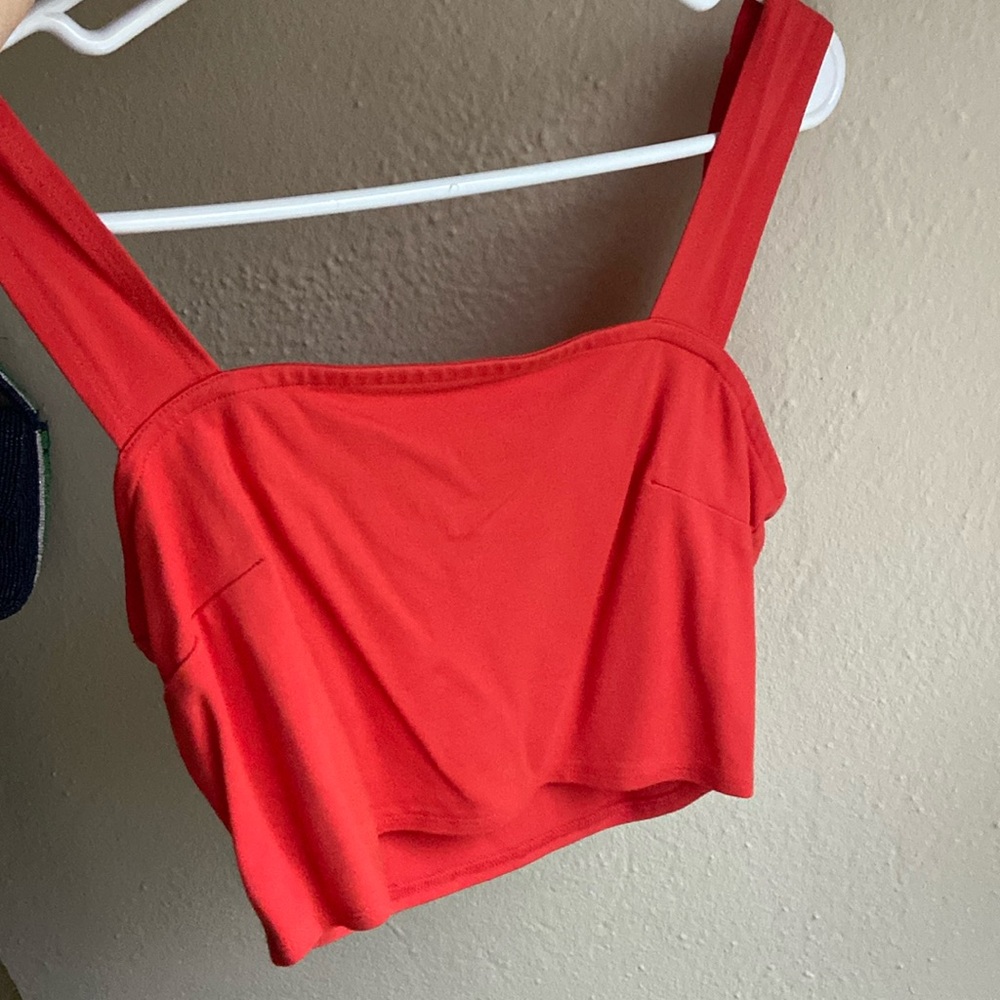 cropped urban outfitters top, red/orange